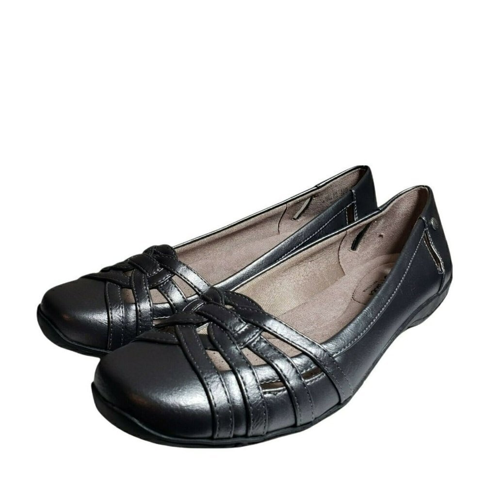 Life Strides Women Diverse Pewter Closed Toe Slip On Ballet Flats Shoes Sz 8.5 M